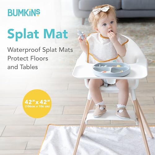 Bumkins Baby Splat Mat for Under High Chair, Babies Toddlers Eating Mess Mat, Waterproof Reusable Cloth for Arts and Craft...