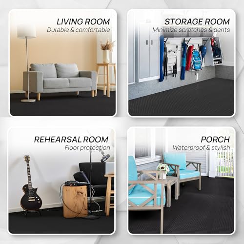 Yes4All EVA Interlocking Mats, Puzzle Floor Tiles, Foam Floor Padding with Border for Furniture, Home Space, Living Room, ...