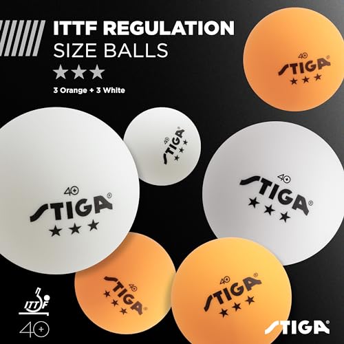 STIGA Performance 2 or 4 Player Table Tennis Set – USATT Approved Rackets and 3-Star Balls – 5-Ply Blade & Flared Handle –...