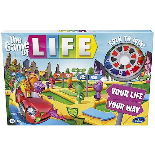 The Game of Life Board Game, Family Games for Kids Ages 8 and Up, Pegs Come in 6 Colors, Family Board Games for 2 to 4 Pla...