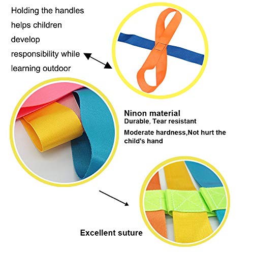 Lainrrew Walking Rope with 12 Colorful Handles - Outdoor Safety Rope for Preschool & Kindergarten Kids (Blue)