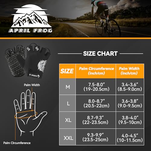 Aprilfrog Bike Cycling Sports Gloves: Half Finger Bicycle Gloves for Men Women with 5MM Gel Pad - Anti-Slip Exercise Worko...
