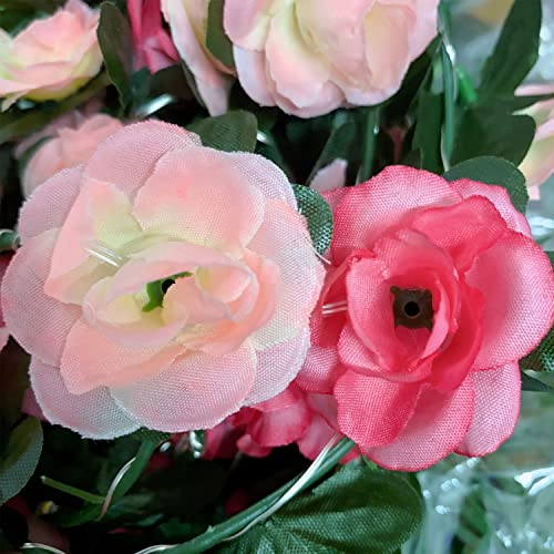 Fielegen 30 LED Rose Flower String Lights 8.2ft Artificial Flower Garland with Lights Hanging Fake Rose Flower Vine Lights...