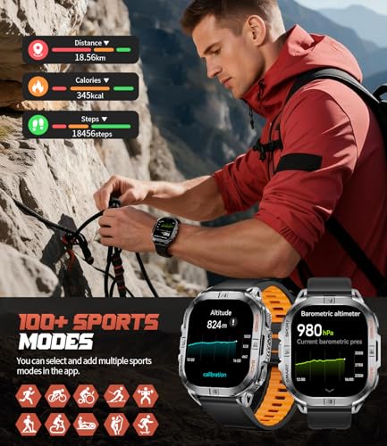 GPS Military Smart Watch for Men(Answer/Call), 2.13'' Smartwatch,60 Days Battery,6 Satellite Positioning/Compass,5 ATM Fit...