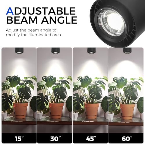 Barrina TR40c Track Grow Light System for Indoor Plants, 3 x 40W Heads, 5000K Full Spectrum Ceiling Grow Spotlight with 1...