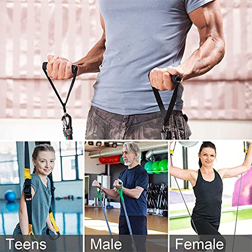 4PCS/1set Exercise Resistance Bands Handle Set, Workout Bands with Handles, Home Workouts Resistance Bands Handle Set for ...