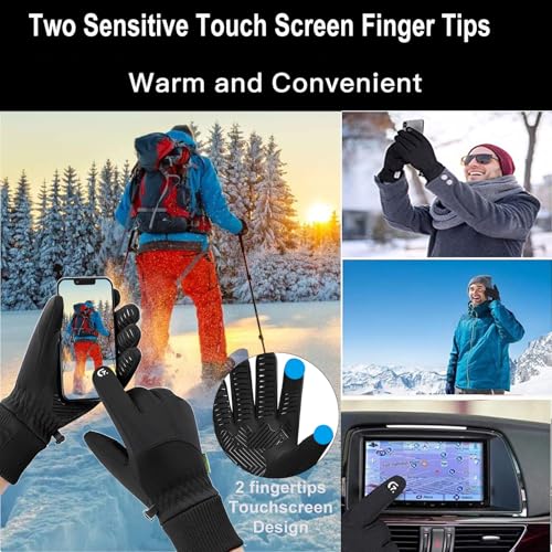 weiatas Winter Warm Gloves for Men Women Waterproof, Touchscreen Cold Weather Gloves for Cycling Driving Hiking Running Wo...