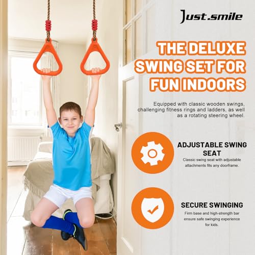 Doorway Swing for Kids & Door Pull Up Bar for Adults - Indoor Kid Swing with 4pcs Accessories - Multi-Function Doorway Gym...