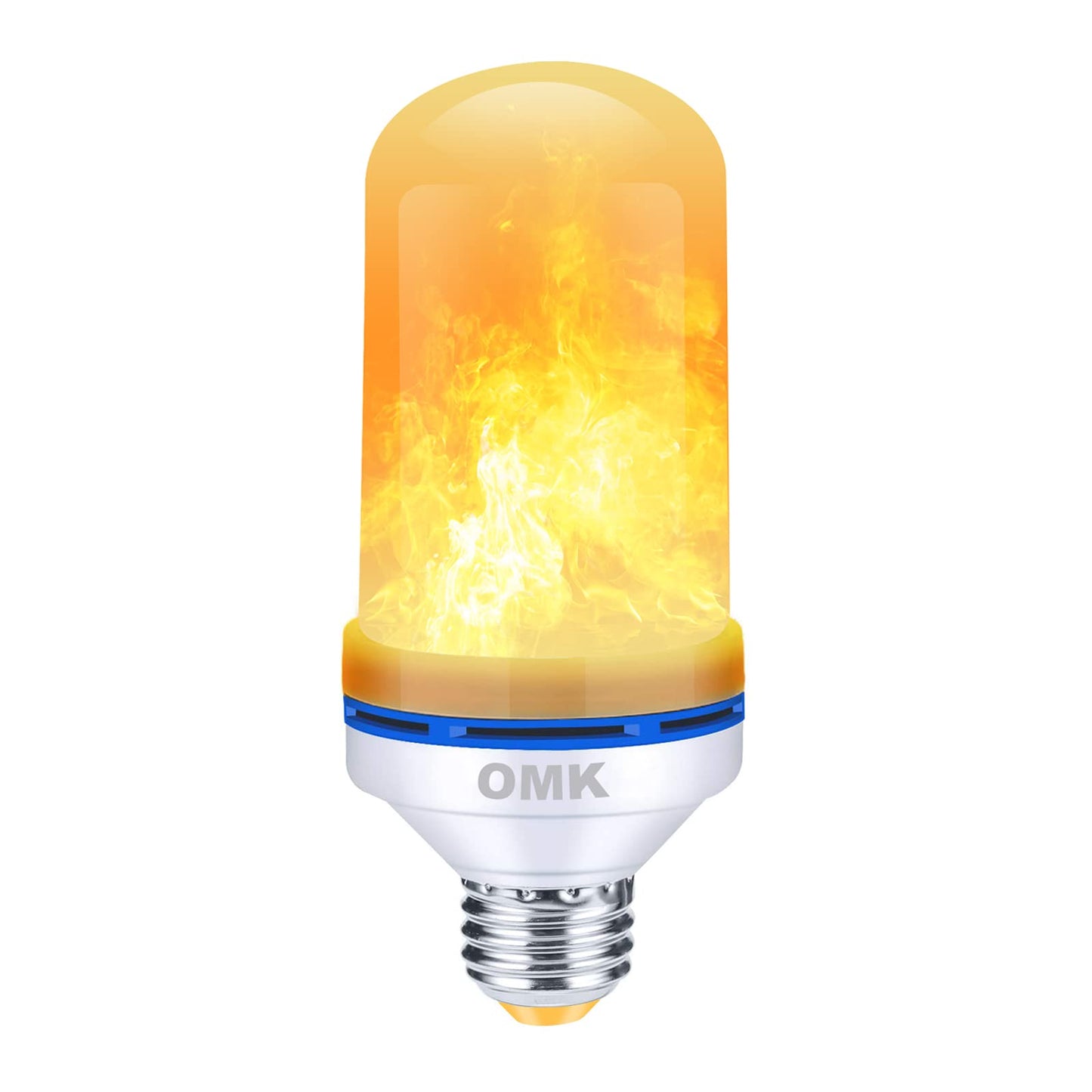 OMK LED Flame Effect Light Bulb, 1 Pack, Orange, Energy Efficient, Model FL96-OG, Decorative Lighting for Home and Holiday Use