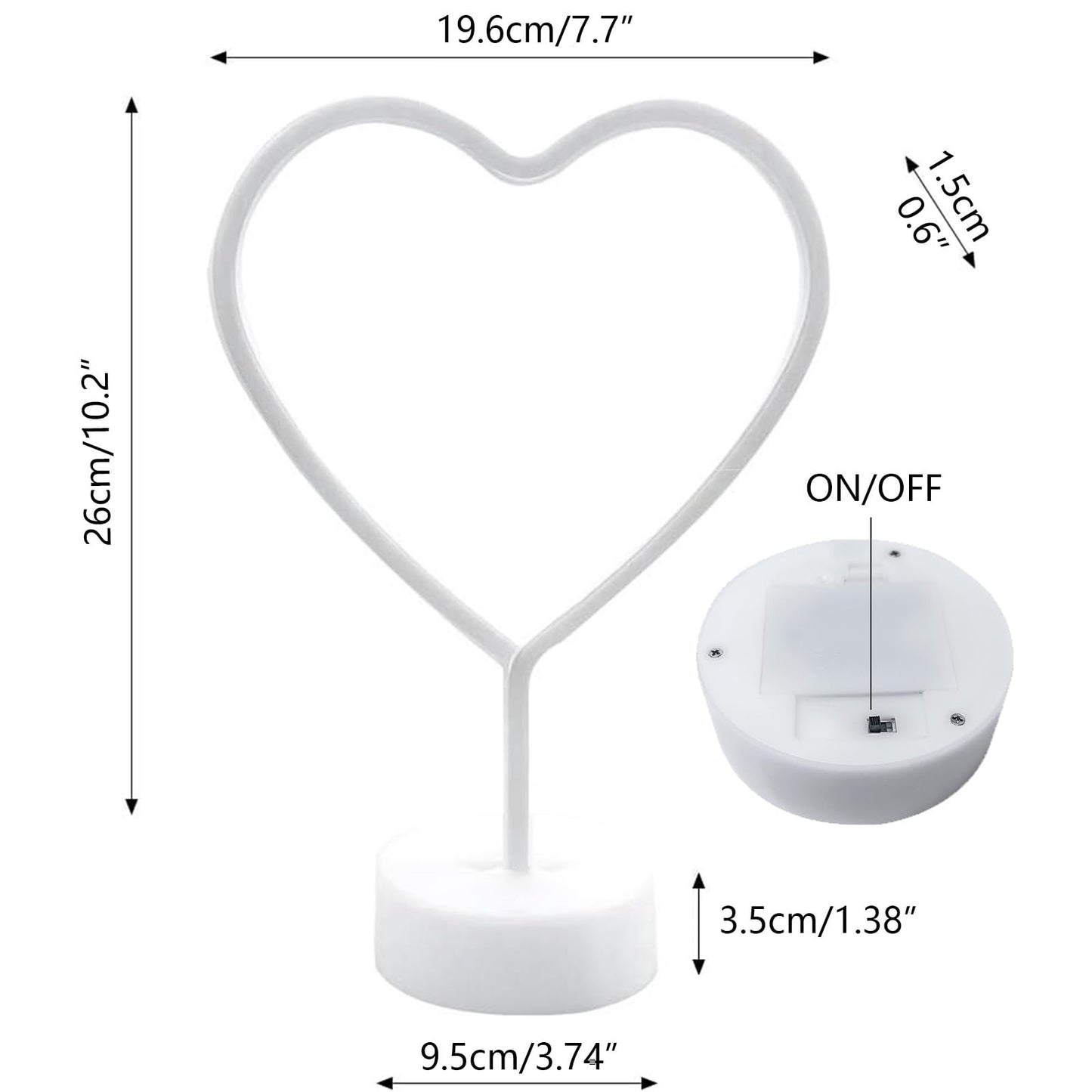 BHCLIGHT 1PK Pink & 1PK Red Heart Neon Sign, Valentines Day LED Neon Light Battery Operated or USB Powered Valentines Heart Lights, Table Lamp for Galentines Day Decorations, Gifts for Women, Lover.
