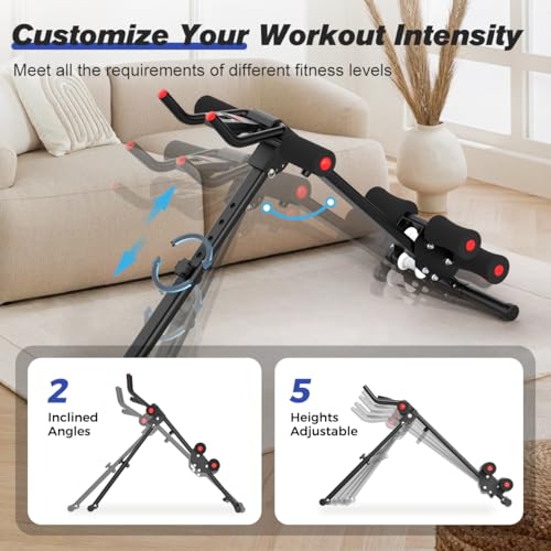 RELIFE REBUILD YOUR LIFE AB Workout Machine Adjustable Ab Trainer Machine Foldable Ab Cruncher Strength Training Equipment...