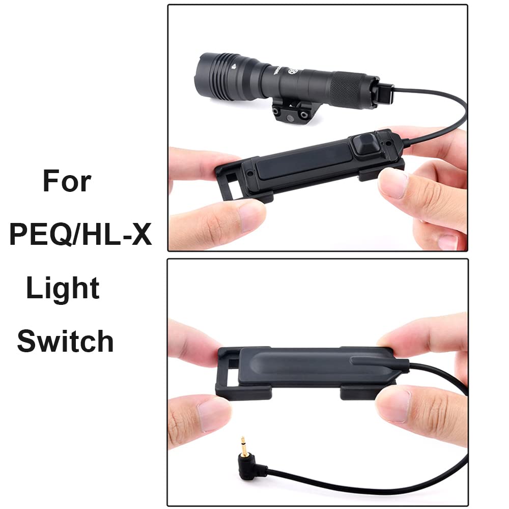 Zamudam Tactical Flash Light Remote Pressure Switch Mount - Nylon, 27x25mm, Black, 4 Packs, Model: Light Wire Switch Card Slot