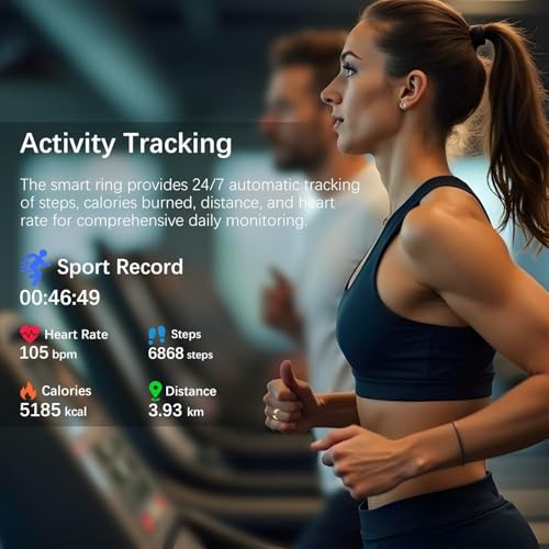 REWSX Smart Health Ring for Women Men, Fitness Tracker Ring with Heart Rate, Blood Oxygen, Sleep Tracker, Step Tracker, No...