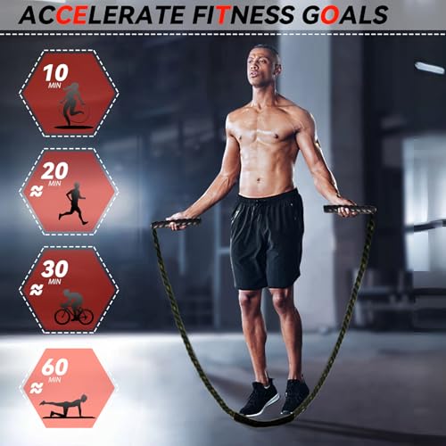 5lb Weighted Jump Rope for Men and Women, Adult Heavy Skipping Rope, Heavy Jump Ropes for Home Workout, Weight Loss, Shapi...