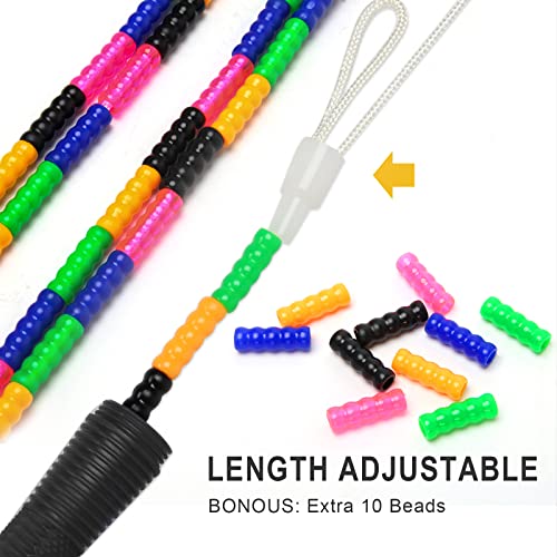 Coolrunner 16 FT Long Jump Rope(2 PACK), Double Dutch Jump Ropes, Soft Beaded Skipping for Kids Adults, Plastic Segmented ...