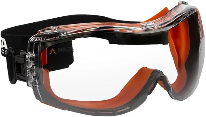 Malta Dynamics Apex Safety Goggles - ANSI Z87 Fog Resistant Safety Goggles for Construction, Anti Scratch Protective Eyewear