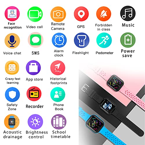 DDIOYIUR Smart Watch for Kids, 4G Kids Phone Smartwatch with GPS Tracker, WiFi SMS, Call, Voice Video Chat, Bluetooth, Aud...