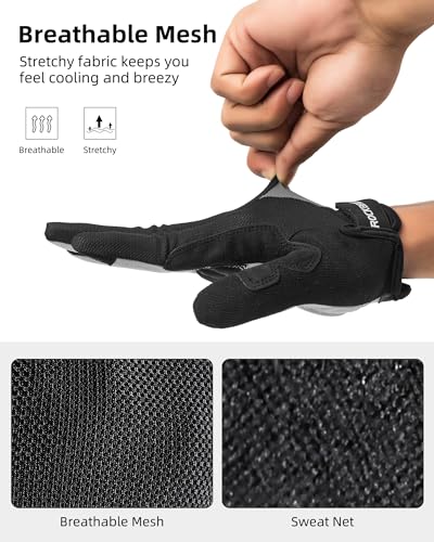 ROCKBROS Cycling Gloves for Men Women - Breathable Gel Pad Road Mountain Bike Gloves - Touch Screen Anti-Slip MTB Gloves f...
