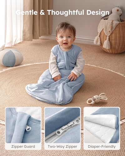Yoofoss Rayon Made from Bamboo Baby Sleep Sack 0-6 Months 1.0 Tog Baby Wearable Blanket, Super Soft Infant Toddler Sleepin...