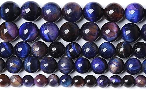 72PCS 10mm AAA Natural Tiger Eye Stone Beads Gemstone Round Spacer Loose Beads for Jewelry Making DIY Bracelet,Necklace, Earrings 2 Strand 32"
