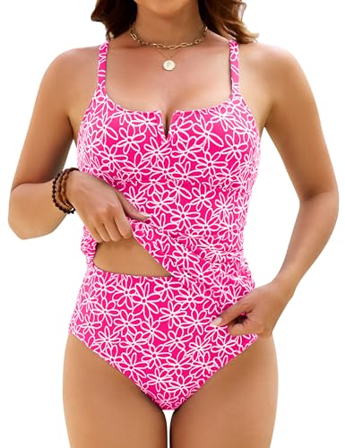 Blooming Jelly Womens Tummy Control Bathing Suit Scoop Neck V Cut Tankini Swimsuits Floral Modest Cute 2026 Swim Suits