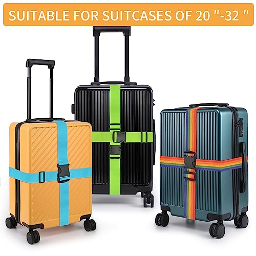 BILIONE 4 Pack Luggage Straps 79" Long Belts Keep Suitcase Secure While Traveling, TSA Approved Add a Bag Premium Accessor...
