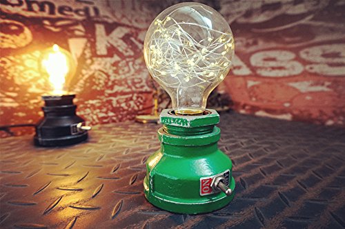 Y-Nut Loft Style Lamp, Steampunk Industrial Design, Dimmable, Metal, Green, Model QTF-T01-GRN