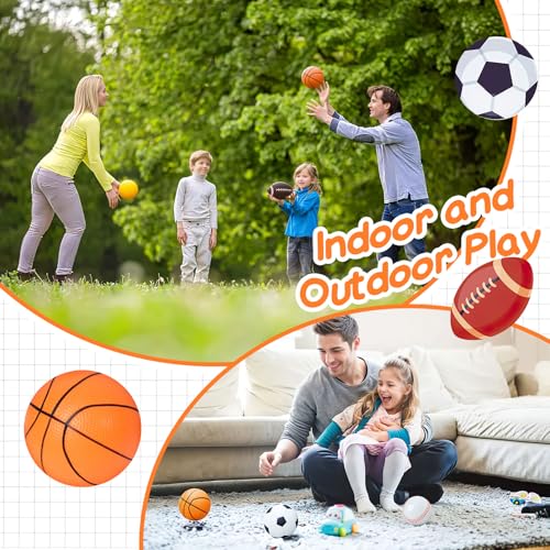 LovesTown Sports Balls for Kids, 5 Pack Inflatable Playground Balls Rubber Kickballs Dodgeballs with Duffle Bag, for Kids ...