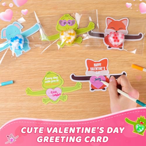 24Packs Valentines Day Heart Stress Balls with Cards,Squishy Squeeze Balls Bulk Fidget Toys for Adults,Stress Relief Ball...