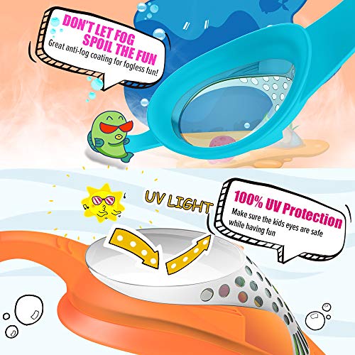 OutdoorMaster Kids Swim Goggles 2 Pack - Quick Adjustable Strap Swimming Goggles for Kids