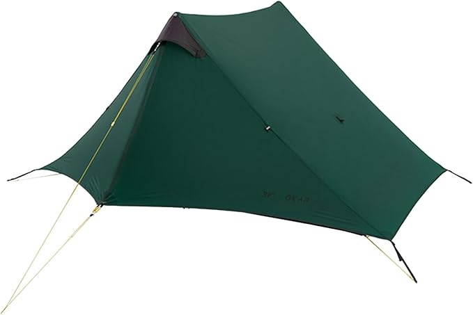 3F UL GEAR Lanshan 2 Person Tent Hiking Ultralight Camping Tent Professional 15D Silnylon Rodless Trekking Pole Tent Water...
