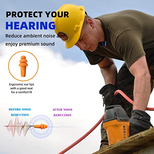 Cuzabe Ear Plugs Bluetooth Headphones for Work, Neckband Wireless Earbuds, Noise Reduction in-Ear Earphones with Mic and C...