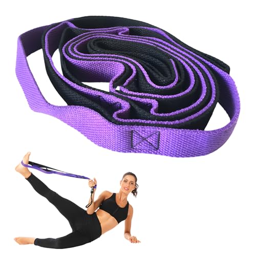Stretching Strap Yoga Strap – Durable Non-Elastic Design with 10 Loops,Yoga Stretch Straps Ideal for Flexibility Improveme...