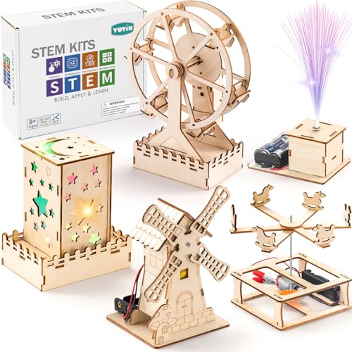Yutin 5 Individual STEM Science Kits for Kids, Wood Arts and Craft Kits, STEM Toys for Boys Girls Age 8-12 8 10 12 13 14 G...