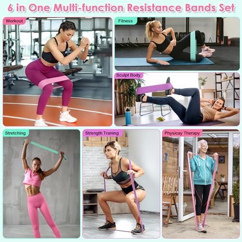 Goocrun Fabric Resistance Bands for Working Out, Wide Booty Belt with Multiple Resistance Levels. Yoga Balance Balls. Grea...