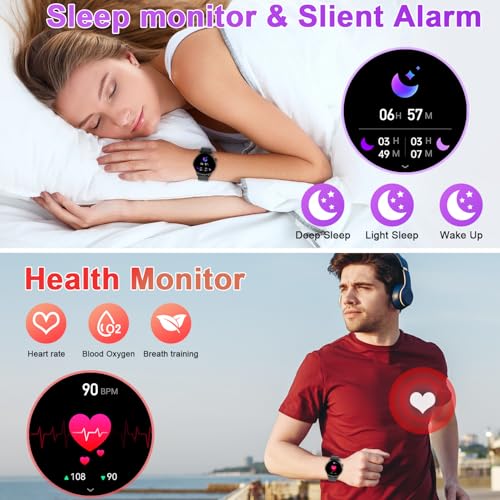 Smart Watch for Men Women Fitness: Waterproof Make/Answer Call Smart Watches for Men Digital Mens Watches Run Smartwatch A...