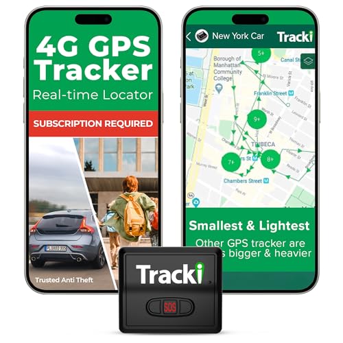 Tracki GPS Tracker for Vehicles – Real-Time 4G LTE Assets & Car Tracking Device with App, Magnetic Mount, Compact Design, ...