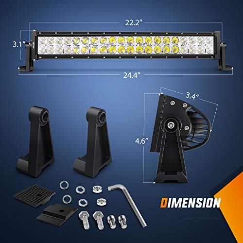 Nilight - 70003C-A 22" 120w LED Light Bar Flood Spot Combo Work Light Driving Lights Fog Lamp Offroad Lighting for SUV Ute...