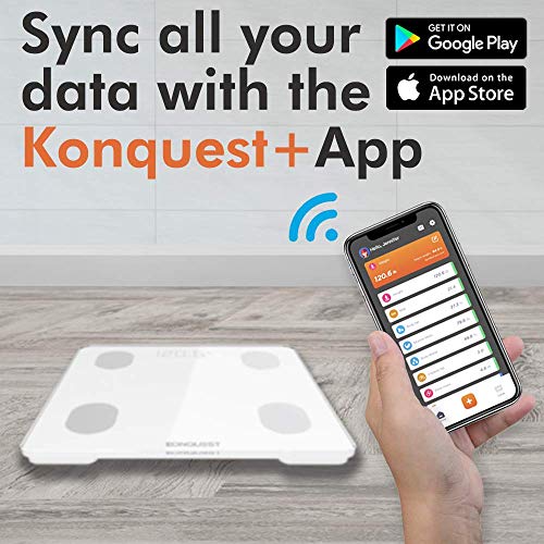 KONQUEST Smart Scale for Body Weight, Digital Bathroom Scale BMI Weighing Bluetooth Body Fat Scale, Body Composition Monit...