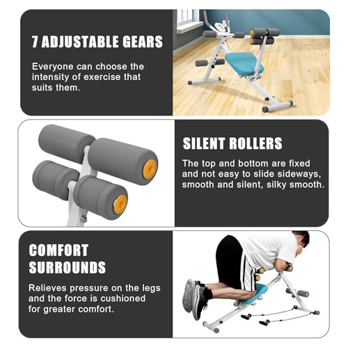 sxvbdway Ab Machine for Stomach Workout Exercise Equipment with LCD Data Display Screen, Thickened Foam Handle 5 Levels He...