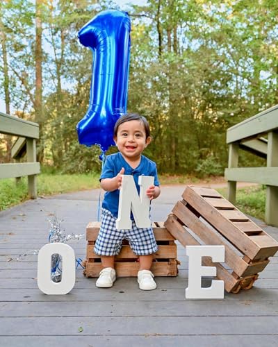 5 Balloon Numbers 40 Inch Blue Birthday Decorations for 5th Boys Girls, Self Inflating Big Navy Number Balloons for 15 25 ...