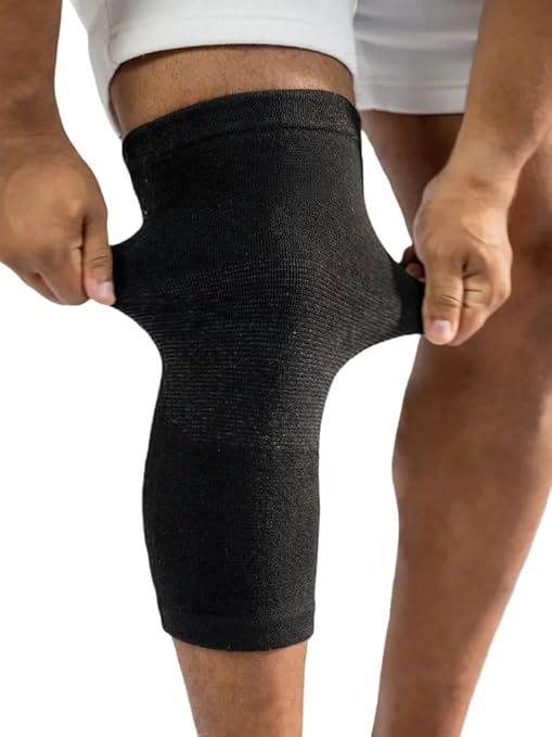 inflossom Bamboo Knee Sleeves, 2-Pack Knee Compression Sleeve Women Men Elastic Warm Slip-on Recovery Knee Brace for Arthr...