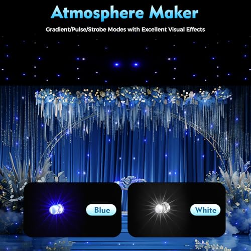 LED Stage Star Backdrop, 20x10FT Party Curtain Velvet Backdrops with DMX512 Remote Controller 12W Foldable LED Stage Star ...