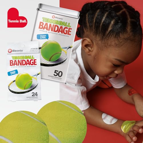 BioSwiss Bandages, Tennis Ball Shaped Self Adhesive Bandage Set, Latex Free, Sterile Wound Care, 50 Count