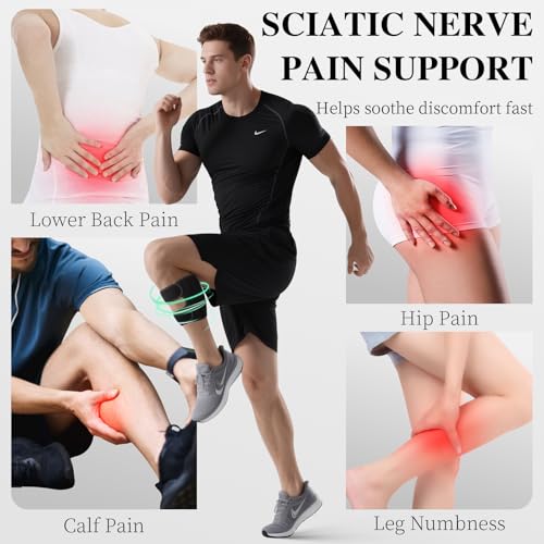 Oyakin Sciatica Pain Relief Devices Brace, Sciatic Nerve Knee Brace with Dual Adjustable Pressure Pads Targeted Compressio...
