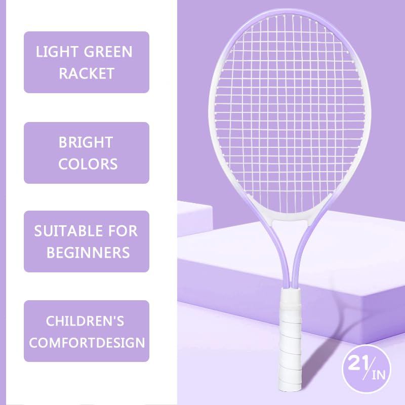 NEWSNOW Children's Tennis Racket for 2 Players, Suitable for Beginners, pre Worn 27 inch Lightweight Children's Racket, Su...
