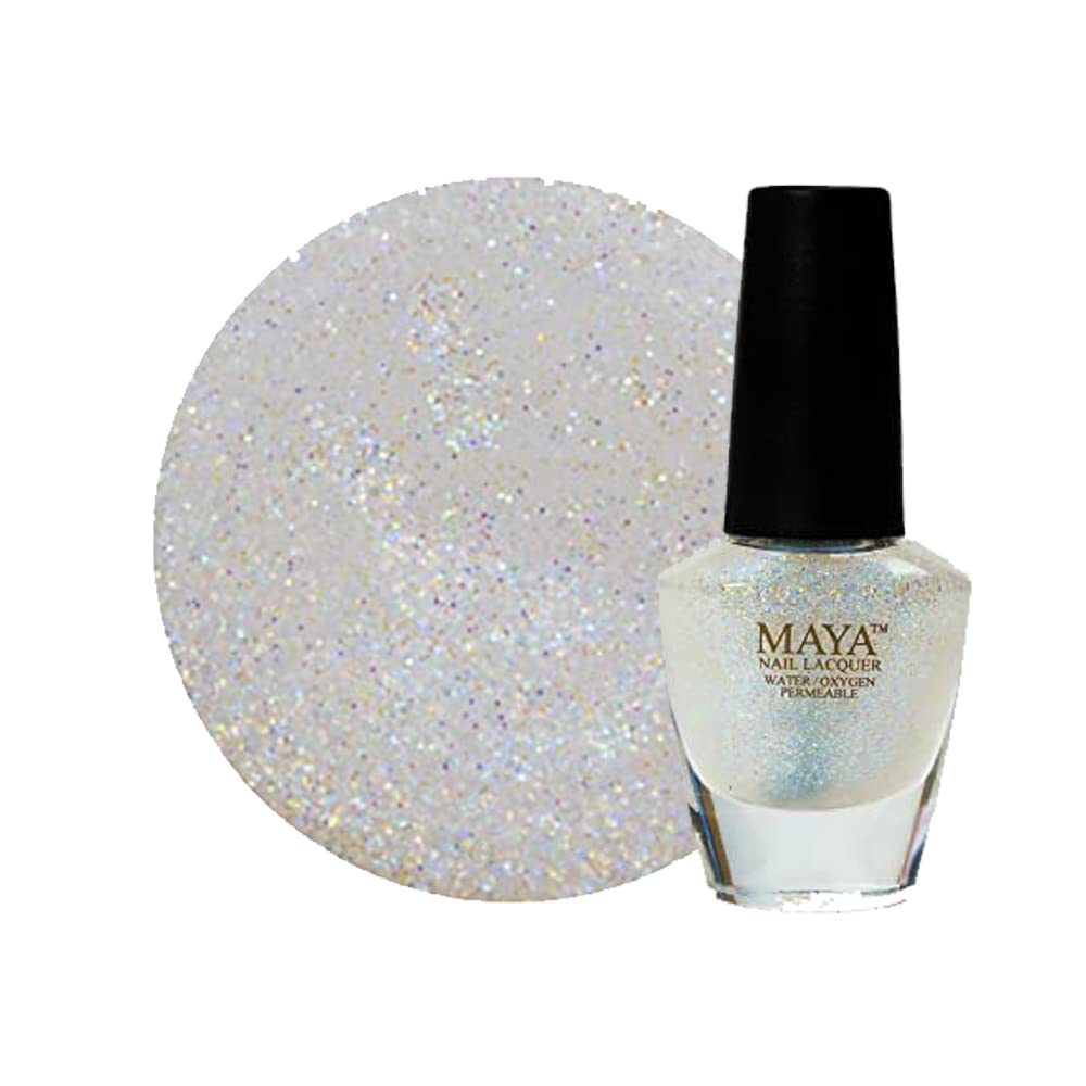 MAYA Nail Lacquer (Glitter Top Coat Nail Polish). Breathable, Halal, Made in the USA