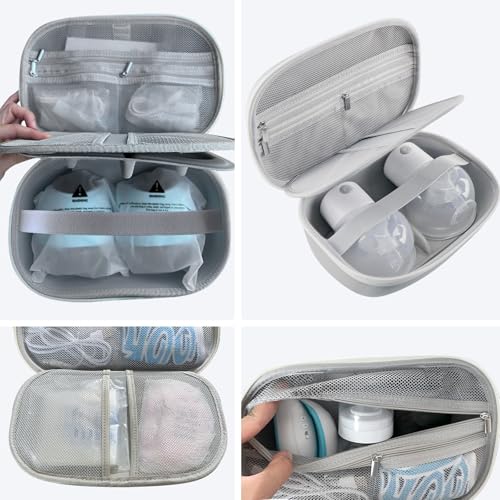 Wearable Breast Pumps Carrying Case, Hard Shell Case with Removable Tray, Watertight Breast Pump Storage Bag Compatible wi...