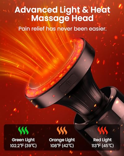 NAPRE Massage Gun with Heat,Massage Gun Deep Tissue with Extension Handle & 3 Adjustable Angles,Valentine's Day Gifts,Hand...