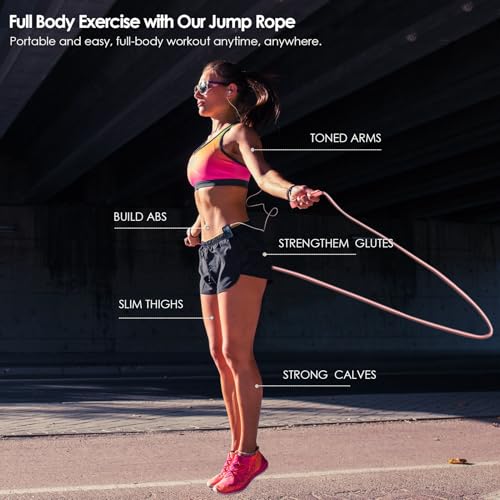 POCFOINY 2 Pack Jump Rope for Fitness, Speed Rope Skipping Rope for Men, Kids and Women, Jumping Rope for Workout, Tangle-...